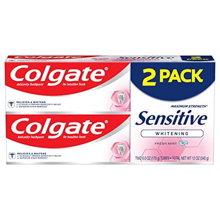Colgate Sensitive Toothpaste with Maximum Strength and Whitening - 6 ounce (2 Pack)