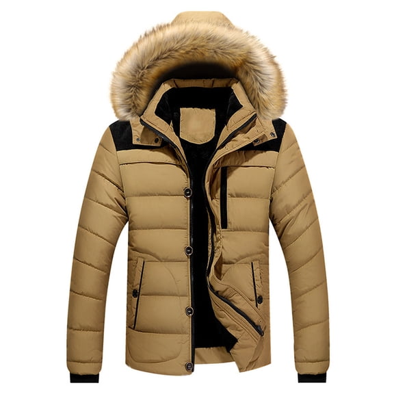 comerut Winter Down Coat Extra Thick Highly Warm Padded High Collar Men Jacket for Outdoor