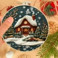 thumbnail image 4 of Christmas Forest Snow House DIY Hand Embroidery Kit - Complete Fabric Material Set with Needles & Threads - 15cm Hoop - Holiday Craft & Gift Idea, 4 of 4