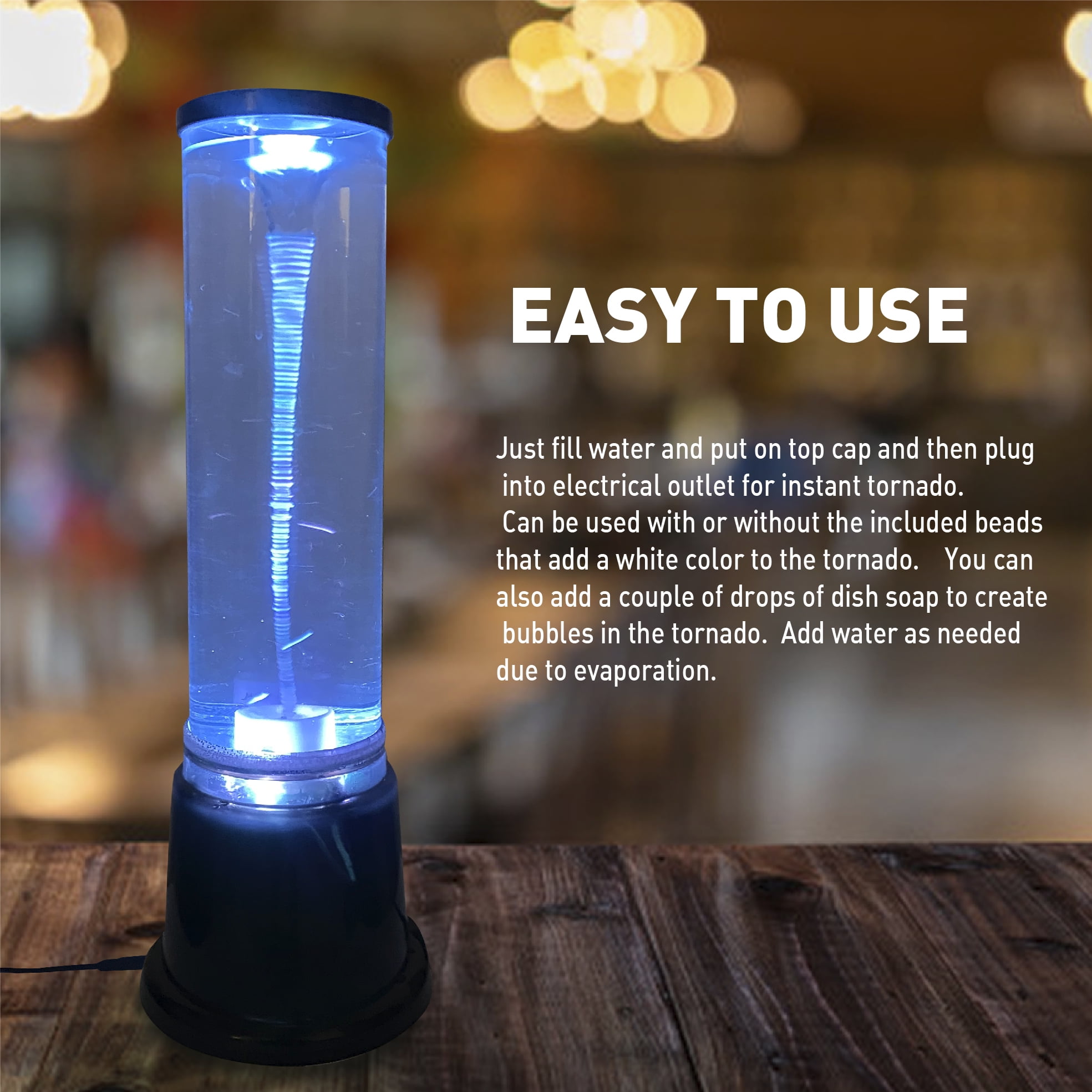 Integral Indstilling Sygdom Water Vortex Tornado Lava Lamp Kids Science Gift–Mood Light-14” Tall Bonus  Beads to Amplify, Multicolor - Walmart.com