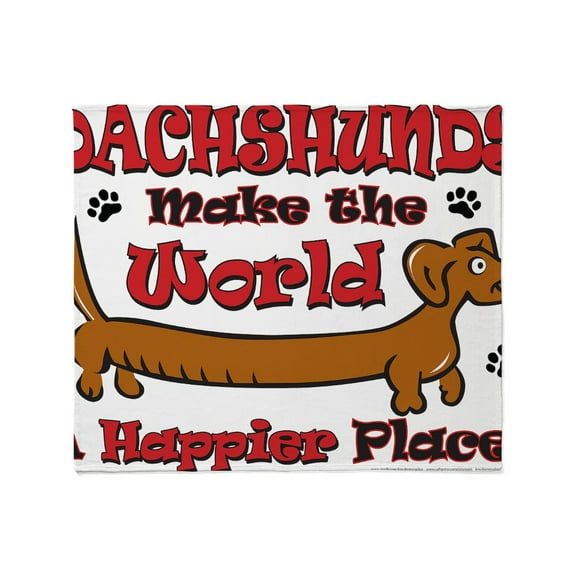 CafePress - DOXIE HAPPY Throw Blanket - Soft Fleece Throw Blanket, 50"x60" for All Ages