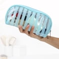 thumbnail image 4 of Unique Bargains Clear Makeup Bag Transparent Toiletry Bag Zipper Cosmetic Bag Organizer for Travel for Women Blue, 4 of 7