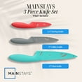 thumbnail image 3 of Mainstays 3 Piece Stainless Steel Color Knife Set with Ergonomic Handles, 3 of 6