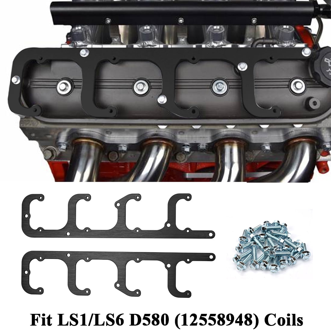 ALLTIMES Billet Coil Adapter Brackets, Black or Red, Fit LS1/LS6 D580 (12558948) Coils