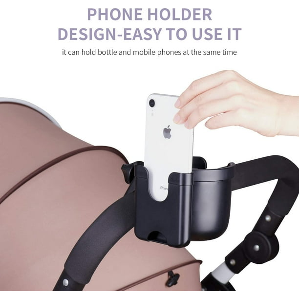 Sunveno 2-in-1 Universal Stroller Cup Holder with Phone Holder