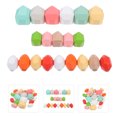 thumbnail image 4 of Shisuyan Children Color Recognition Wooden Colorful Stacked Stone Toys (Assorted Color), 4 of 8