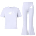 thumbnail image 2 of Fnooota Girls Summer Outfit Sets, Casual Short Sleeve Gifts Kids' Casual Clothing Sets White Size 7-8, 2 of 6