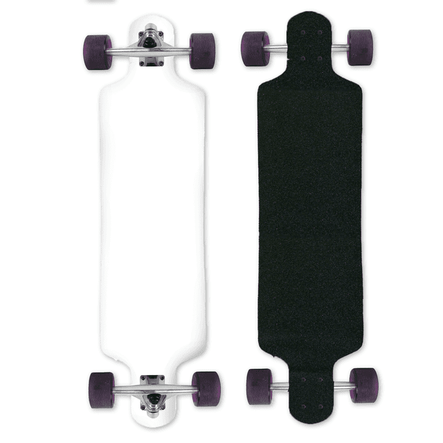 Moose Longboard Rabattable 10 Pouces x 39,8 Pouces Blanc Trempé Complet