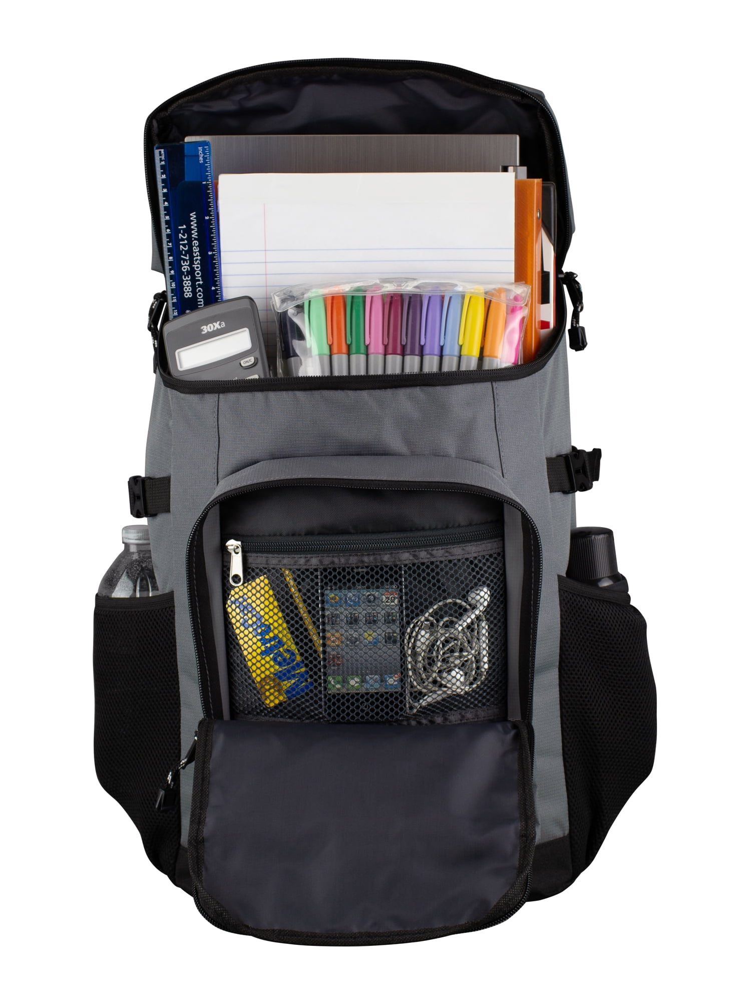 Eastsport Unisex 18" Victory Top Loader Backpack, Grey Flannel