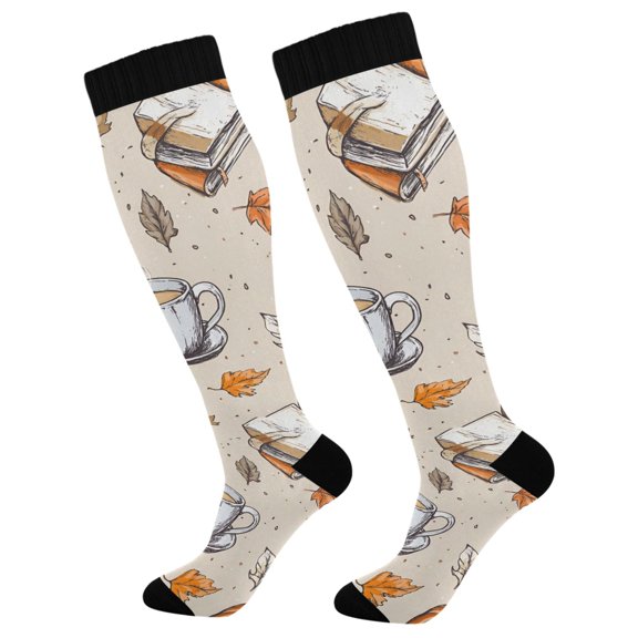 FORMRS Womens Knee High Socks Casual Long Thick Travel Daily Wear, 1 Pair, Fall Coffee