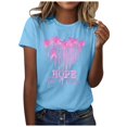 thumbnail image 1 of YDLCAFD T-Shirt Cancer Femmes Sensibilisation au Cancer T-Shirts Ruban Manches Courtes Tee Graphique Hauts, 1 of 4