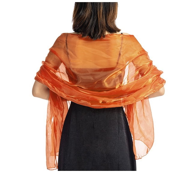 Namzi Shawls Wraps for Evening Dresses Sheer Soft Bridesmaid Wedding Formal Party-Orange
