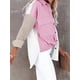 thumbnail image 5 of Sonducket Abrigo de mujer Botón de bloque de color Camisa cálida Otoño Invierno Solapa de pana Prendas para la parte del cuerpo Blanco+Rosa XXL, 5 of 6