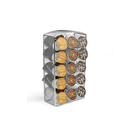 - Mind Reader 30 Capacity Metal Mesh K-Cup Pod Coffee Pod Holder Carousel, Silver