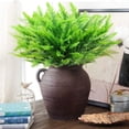 thumbnail image 5 of 4 Bundles Fern Outdoor Artificial UV Resistant Ferns Shrubs Greenery Stems for Garden Front Porch Patio Indoor Home Office Window Box Table Decorations and Landscaping, 5 of 9