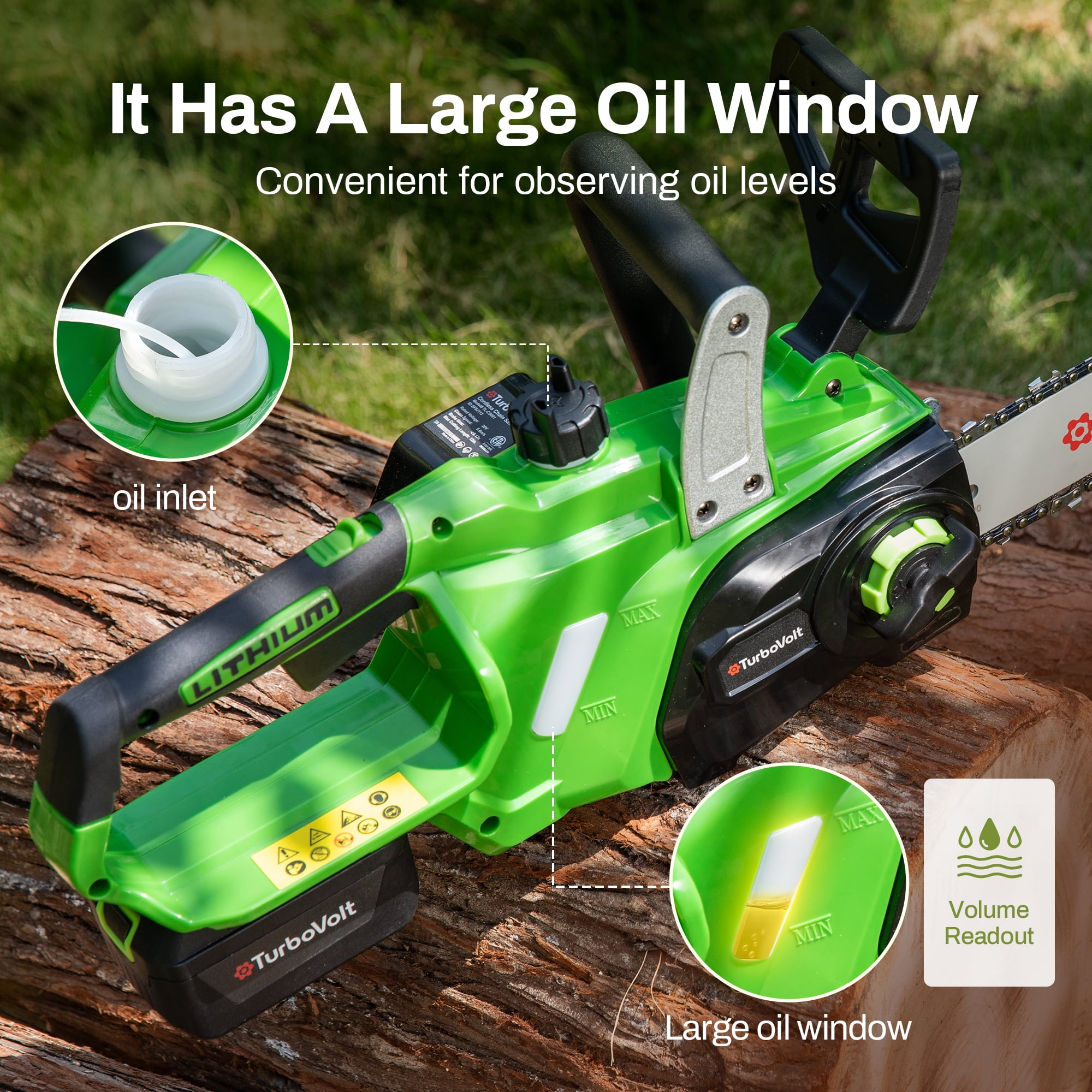 MF Studio 12” Handheld Cordless Chainsaw with 20V 4Ah Battery for Farm/Garden/Ranch/Wood Cutting
