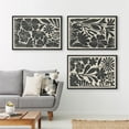 thumbnail image 3 of IDEA4WALL Framed Canvas Print Wall Art Set of 3 Vintage Garden Flower Fine Art Black & Beige Floral Wall Decor Botanical Pattern Retro Prints Nature Wildflowers Minimal Artwork - 24"x36"x3 Black, 3 of 5