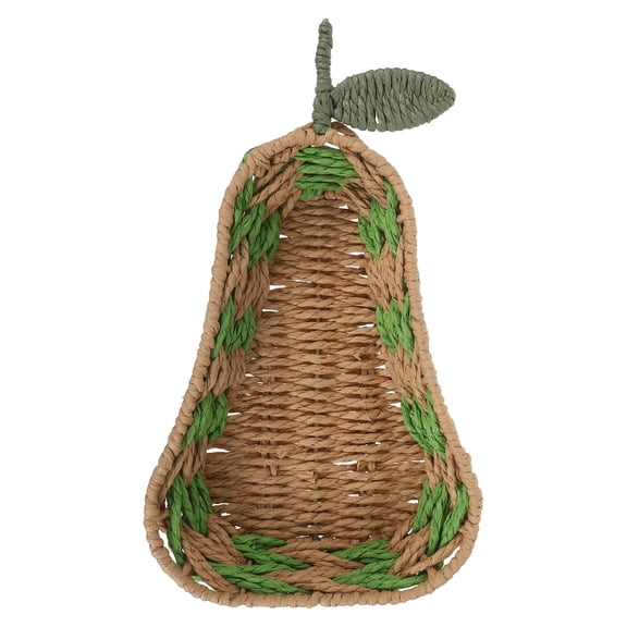 OUNONA Handwoven Paper Rope Bread Basket for Kitchen Countertop, Multi-Color Storage Organizer for Home