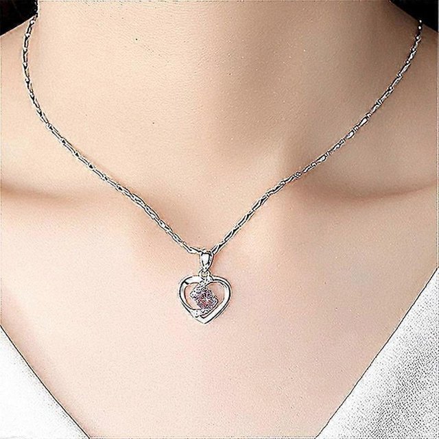 StatementNecklaces Fashionable and new peach heart-shaped pendant necklace--PK-Model code 27671 PK