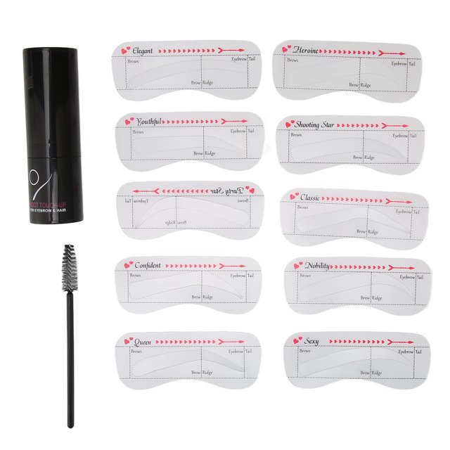 Kit multiusos para dar forma a sellos de cejas de un solo paso, sello en polvo definidor de cejas de larga duración, marrón medio