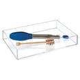 thumbnail image 2 of InterDesign Clarity Organizador de cajones de plástico, contenedor de almacenamiento para tocador, baño, cajones de cocina, 8" x 12" x 2", transparente, 2 of 4