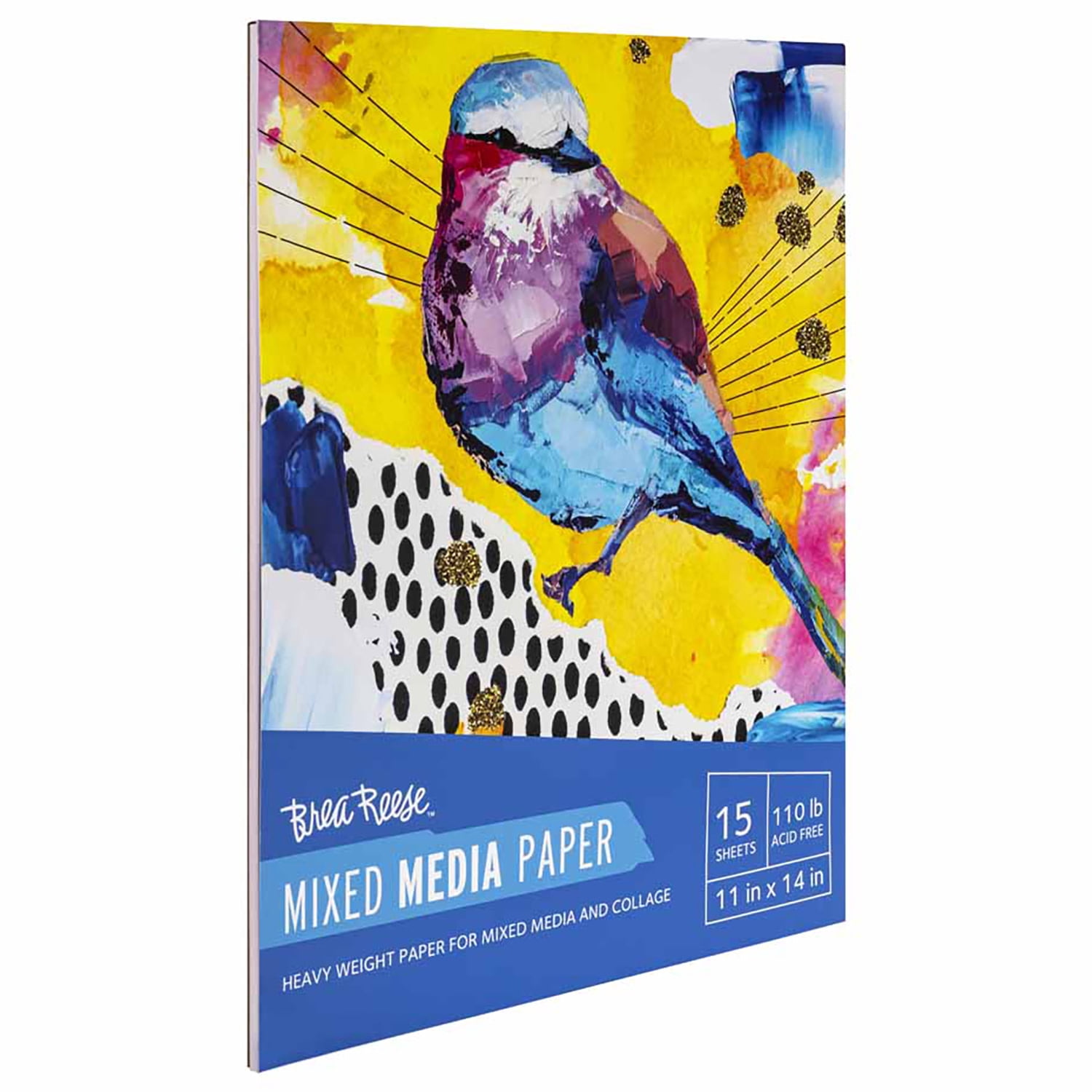 Brea Reese: Mixed Media Paper Pad 60 Sheets - 11x14" - 98lb, Acid-Free, Layering & Collaging, Perfect for Multiple Art Mediums, Adult Art Supplies