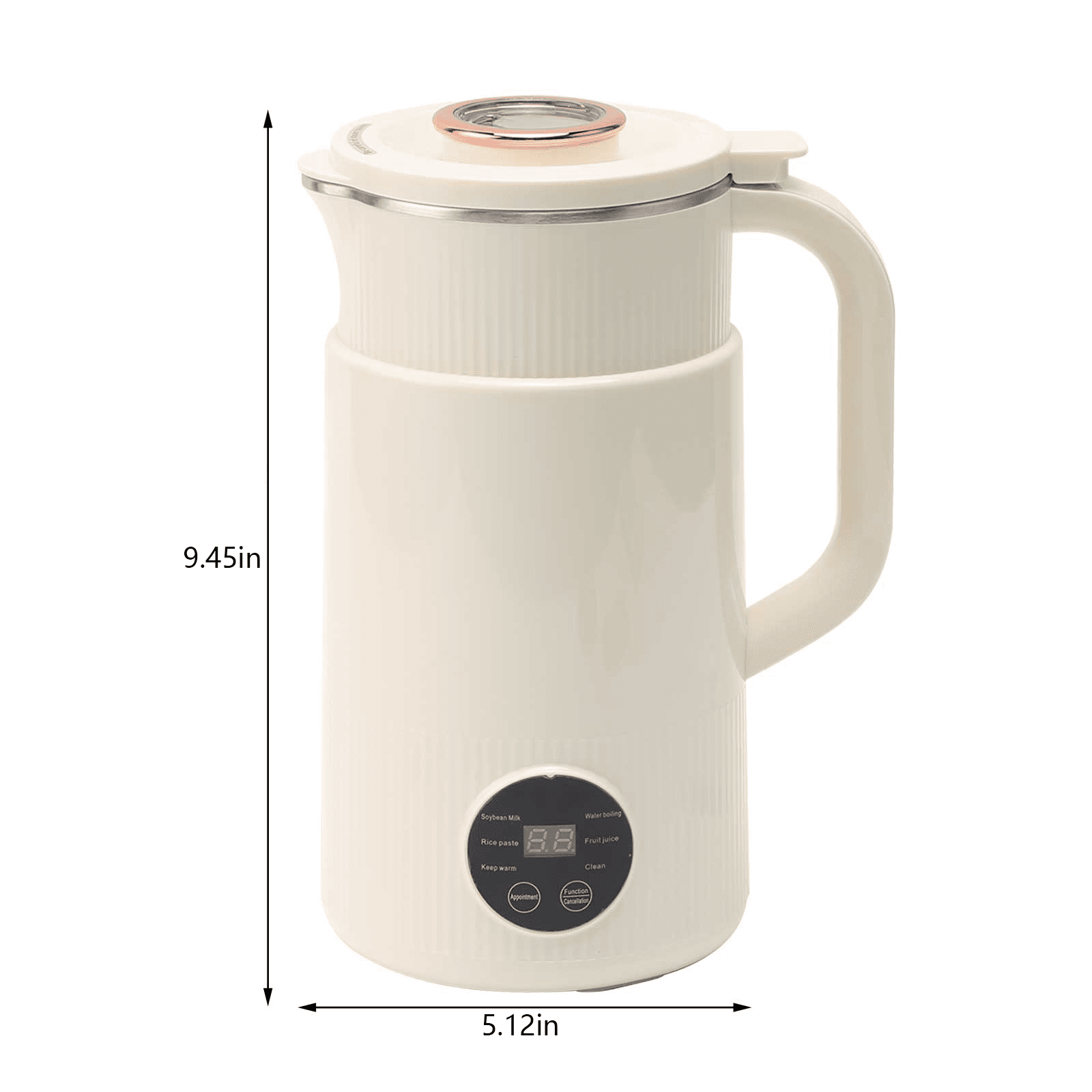 DISHUECO Automatic Nut Milk Maker, 6-in-1 Soy Milk Maker 27oz for Homemade Almond, Oat, Coconut, Soy, Plant-Based Milk and Non-Dairy Beverages, with 12H Timer/Self-Clean/Keep Warm/Boil Water, White