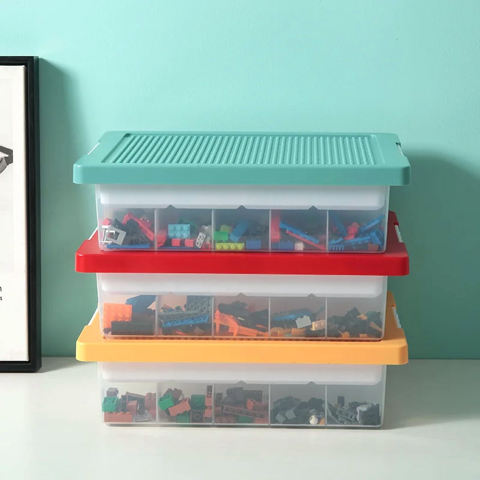 CHUNYAN Kids Building Blocks Lego Storage Box Plastic Container 2 Layer Removable Lids Toy Storage Organizer Box Organizador Home Gadget