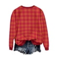 thumbnail image 4 of Maplenight Christmas Sweatshirts for Women Merry Christmas Plaid Pullover Crew Neck Sweatshirts Holiday Vacation Graphic Tees Tops, 4 of 7