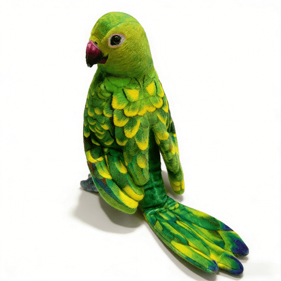 Lifelike Green Parrot Soft Stuffed Animal, 9.8in Cute Plush Parrot Bird Pet Toy Gift for Friends