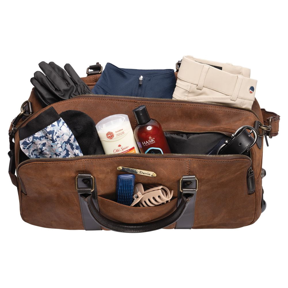 Schneiders Lexington Rolling Leather Duffle Bag | Spacious Storage | Color Brown