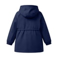 thumbnail image 3 of FSYBOA Girls Windbreaker Jackets, Long Sleeve Comfortable Full Zip Waterproof Hooded Outerwear Navy Size 5-6T, 3 of 6