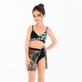 thumbnail image 4 of Weebloom Toddler Girl Swimsuit Two Piece Leopard Print Bikini Tankini Top Bottom Swimwear Kids Bathing Suit Black Size 2-3 Years, 4 of 6