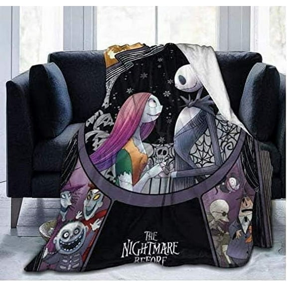 Amhlg Nightmare Christmas Ultra Soft Throw Blanket 60"x80" inch Flannel Fleece All Season Light Weight Living Room/Bedroom Warm Blanket