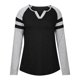 thumbnail image 3 of Tops Para Mujer Camisas de Manga Larga Empalme de Otoño Cuello en V Colores Contrastantes Mangas Raglán Camisa de Fondo de Punto Odeerbi ODB151121, 3 of 7