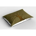 thumbnail image 2 of Ambesonne Tree Pillow Sham 2 Pack, Old Paper Effect Vintage, 36"x20", Olive Green, 2 of 3