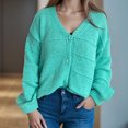 thumbnail image 4 of Women's Oversized Cardigan Sweaters V Neck Button Open Front Batwing Long Sleeve Knit Jackets Coats, 4 of 7