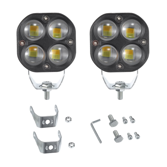 2 uds. Luz LED todoterreno Universal, luces antiniebla de conducción para camionetas todoterreno, 3 pulgadas, 40W, blanco y amarillo