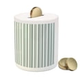 thumbnail image 3 of Modern Piggy Bank, Vertical Thin and Bold Stipes Optical Pattern Retro Style Abstract Print, Ceramic Coin Bank Money Box for Cash Saving, 3.6" X 3.2", Pale Sage Green White, by Ambesonne, 3 of 4