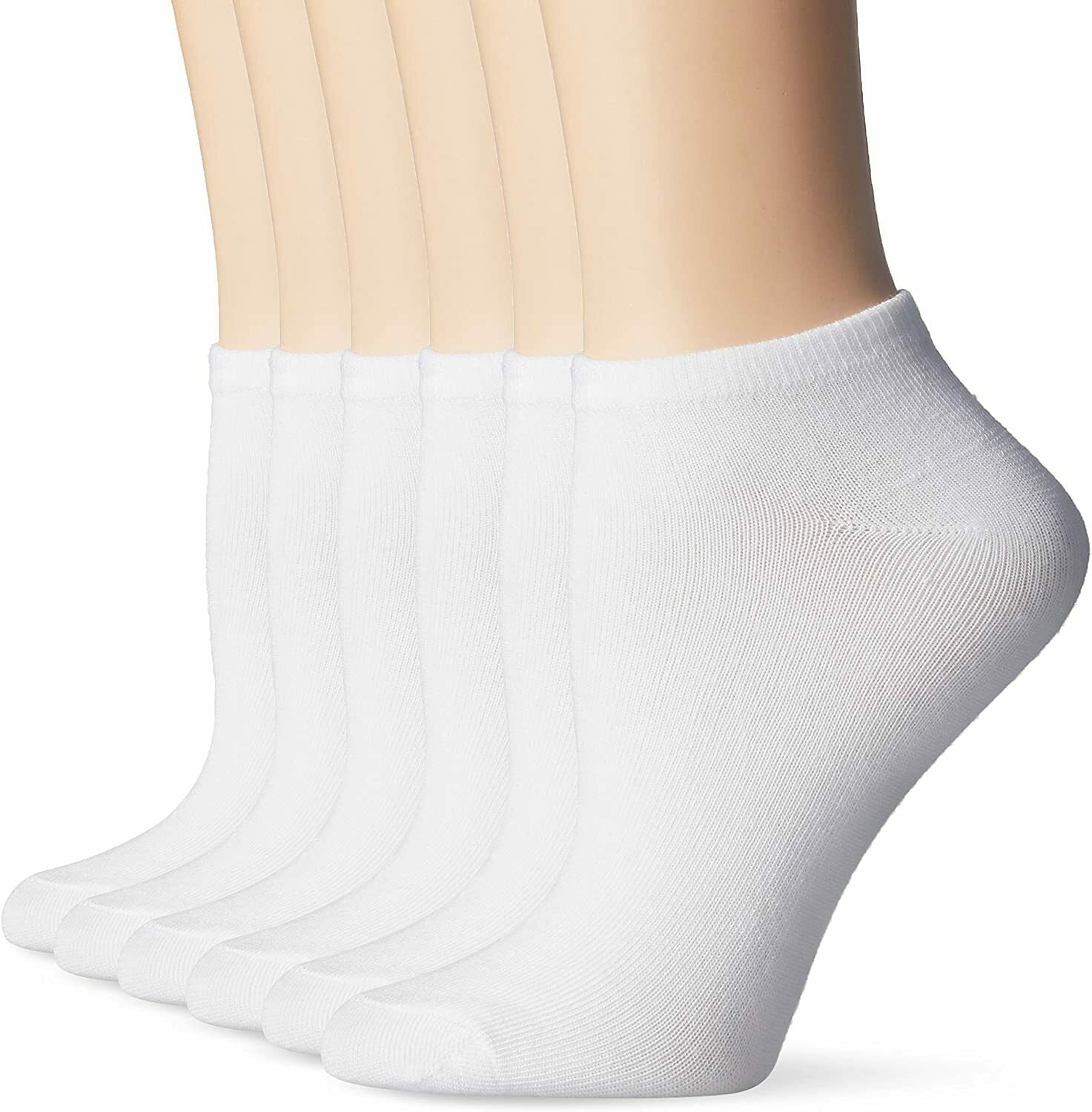 Essentials Womens 6-Pack Performance Cotton Cushioned Athletic Ankle Socks 6-9 White Shoe Size 
