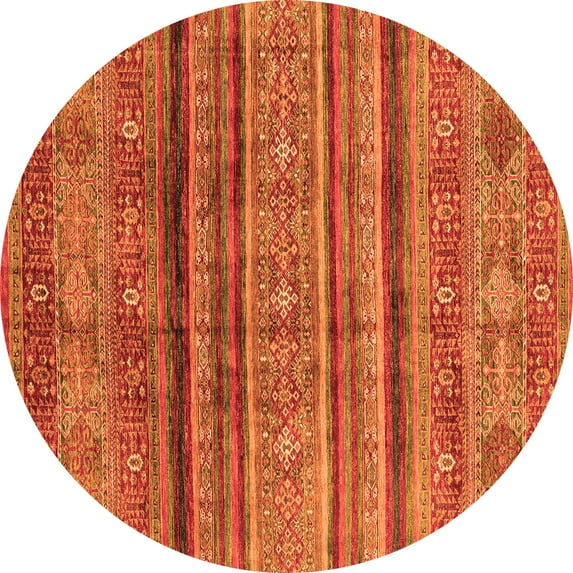 Ahgly Company Indoor Round Southwestern Orange Country Area Rugs, 8' Round