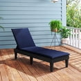thumbnail image 2 of Costway Patio Lounge Chair Recliner Chair with 3-Position Adjustable Backrest & Cushion Blue, 2 of 8