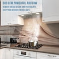 thumbnail image 5 of Range Hood, Ultra Quiet Stainless Steel Ducted Insert/Built-in Kitchen Vent Hood with Powerful Suction, LED Lights and Dishwasher Safe Filters, 3-Speed 600 CFM (36in Cold), 5 of 12