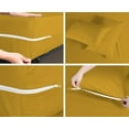 thumbnail image 5 of 4 Piece Zipper Sheet Set Includes (1 Zipper Fitted Sheet, 1 Flat Sheet And 2 Zipper PillowCase) with 8 Inch Deep Pocket 800 TC 100% Egyptian Cotton Solid Gold Color Queen Size, 5 of 7