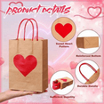 thumbnail image 2 of M 24 Pcs Valentines Day Gift Bags, Candy Bags Goodie Bags with Handles Heart Love Paper Bags for Wedding and Valentine, 2 of 8