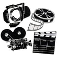 thumbnail image 1 of Pkgd Movie Set Cutouts Party Accessory 1 count 4Pkg, 1 of 5