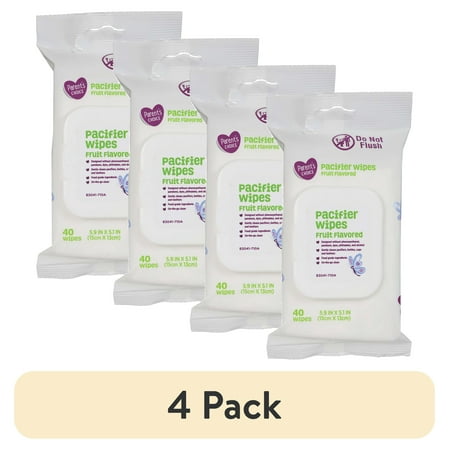 (4 pack) Parent's Choice Pacifier Wipes, Fruit Flavored, 40 Count