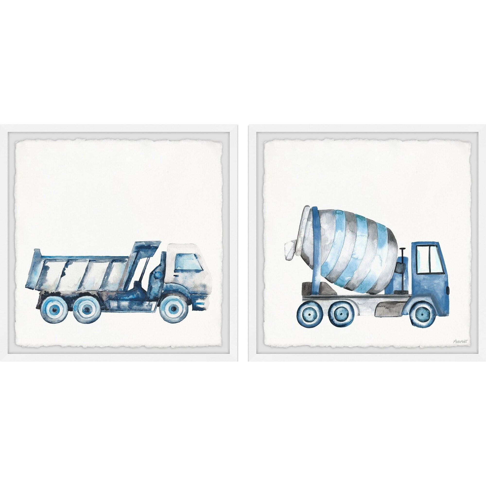 Marmont Hill Printed Construction Framed Art Prints, Set of 2