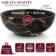 thumbnail image 2 of 8" Luxury Black Marble Decorative Bowl for Coffee Table - Elegant Decorative Fruit Bowl for Kitchen Counter - Heavy Stone Entryway Catch All for Keys, Potpourri Holder Centerpiece, Medium, 2 of 2