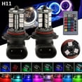 thumbnail image 2 of 2 Pcs 9006 H4 Hb4 H7 H8 H9 H11 Universal Auto Rgb Atmosphere Lamp 5050 Led Lights Car Products Accessories With Remote Control, 2 of 5